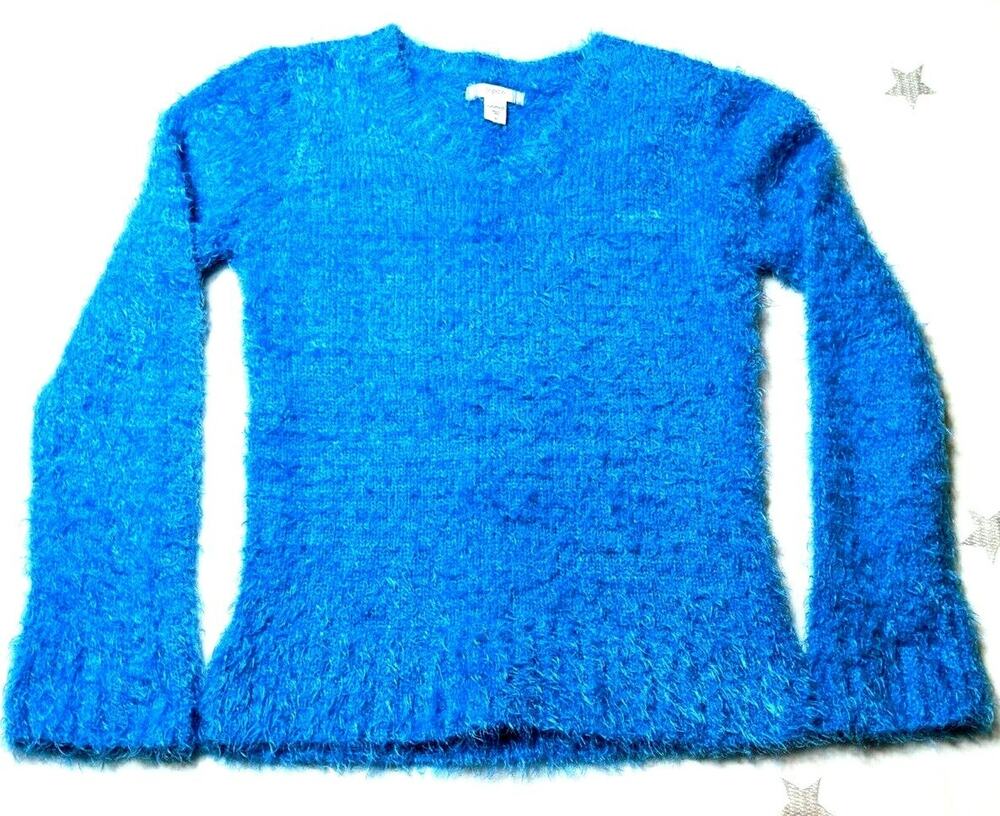 Fluff It Up! Brilliant Blue PIPER Fuzzy Pullover SUPER Soft Fluffy Sweater XL